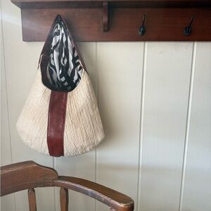 Elegant Cream and Deep Red vintage Women's Bag